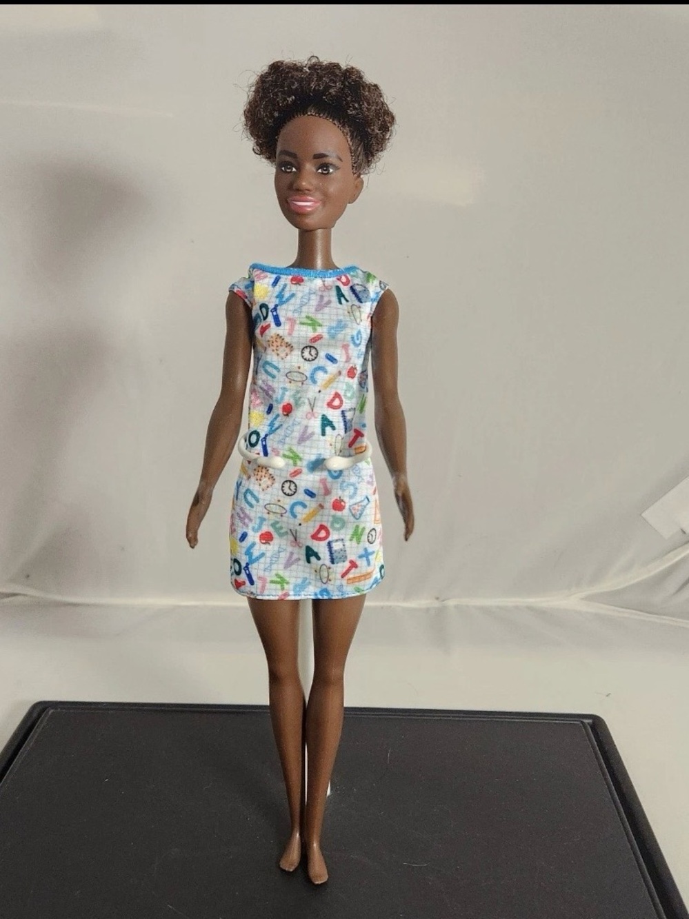 Barbie Career Teacher African American Afro Med Dark Complexion Open Mouth Smile